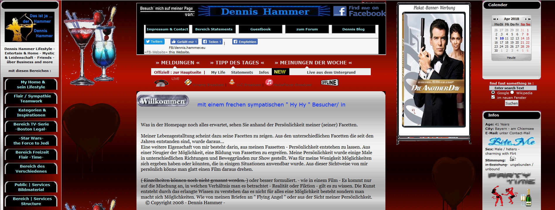 Webpr�senz Homepage aktuell Screenshot